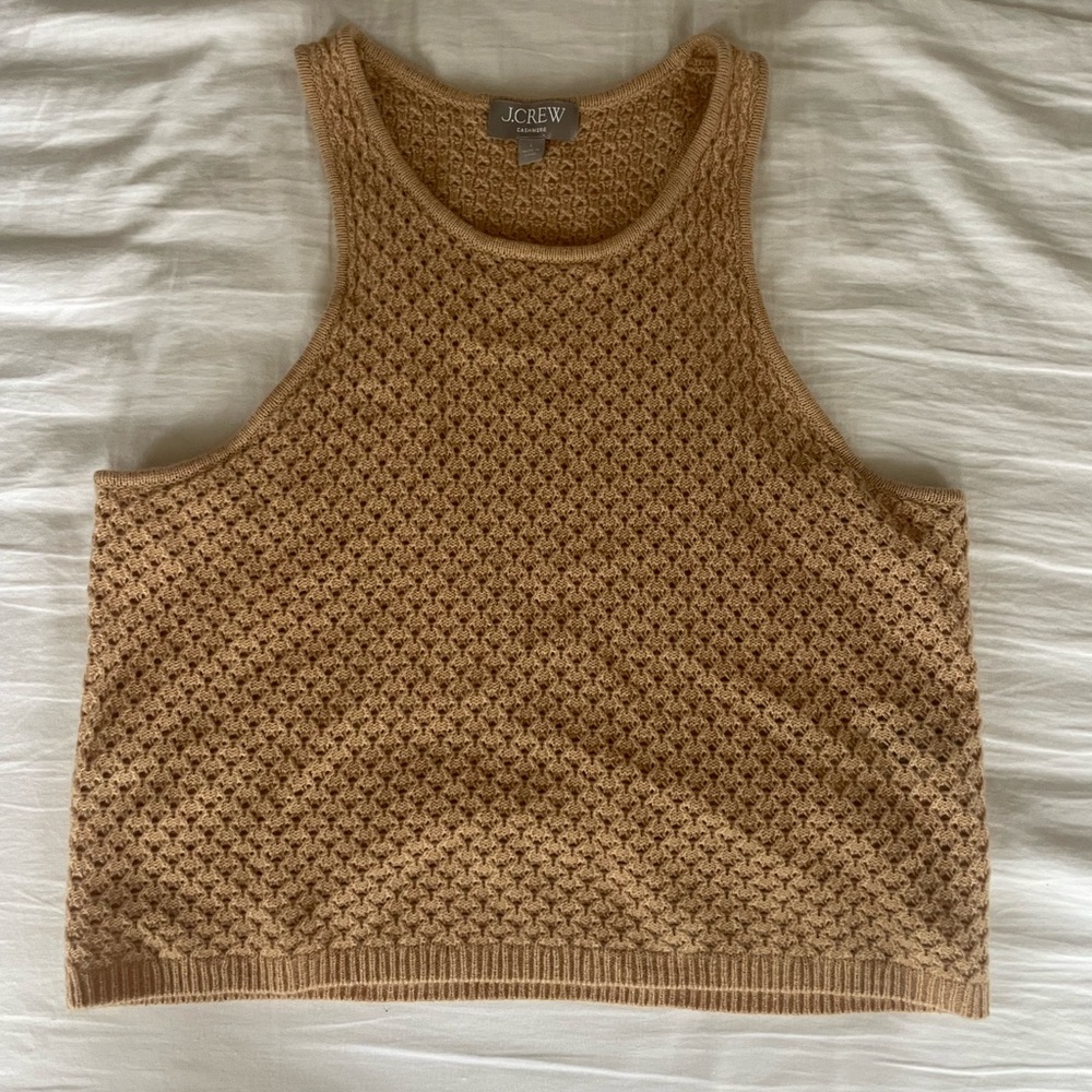 J.Crew cashmere Tan Knit Tank Top